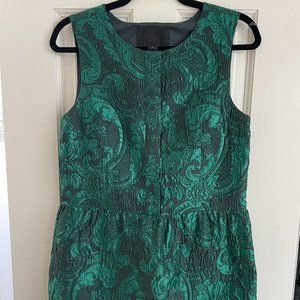 J. Crew Collection Green Jacquard Mini Dress - Size 6